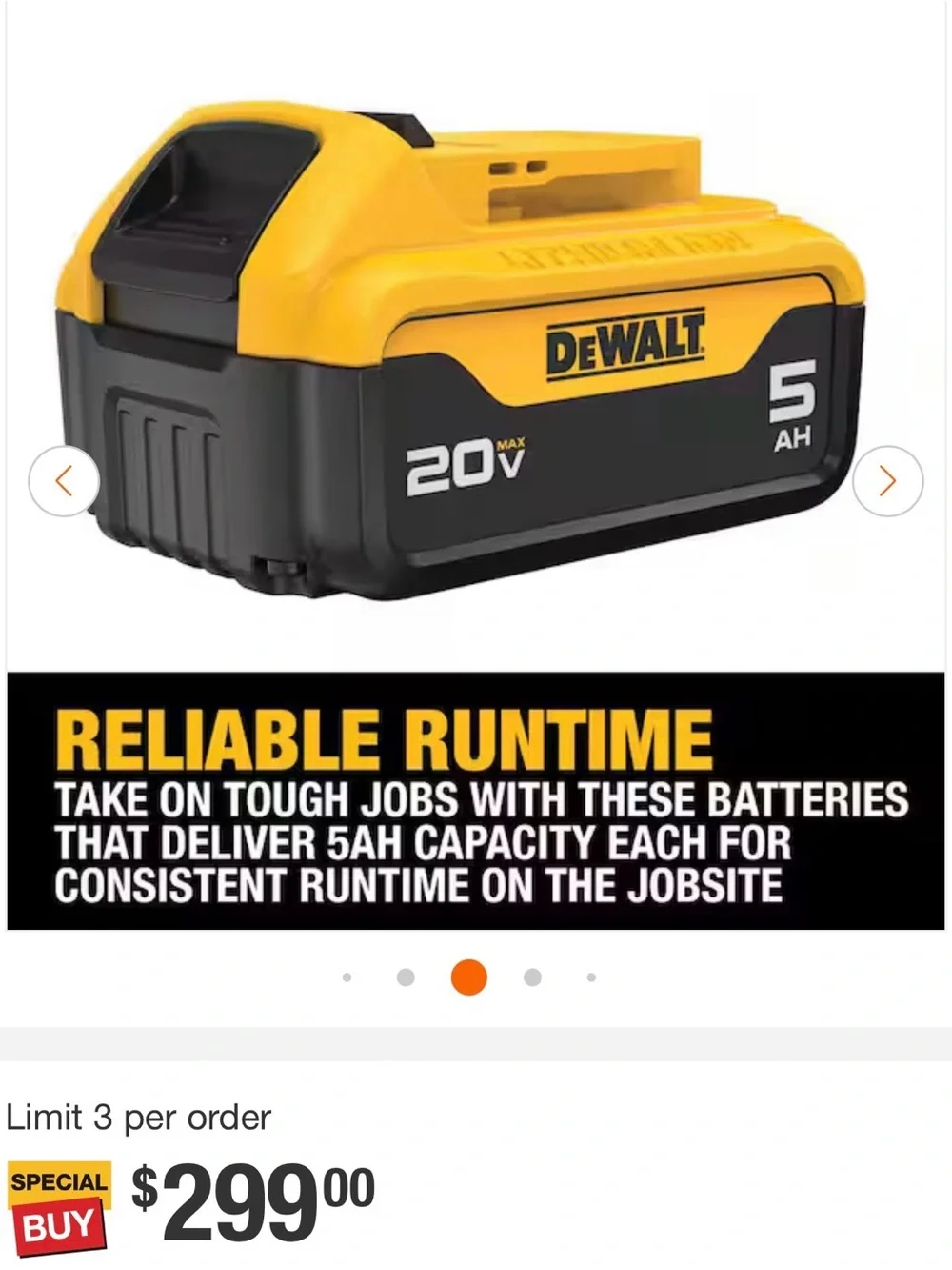 20V Lithium-Ion Battery and Charger Kit - with 4.0 & 5.0 battery Yellow/Black